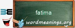 WordMeaning blackboard for fatima